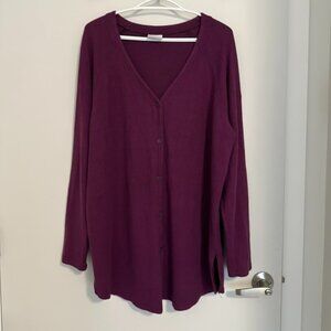 Columbia Plus Size 1XL Purple / Wine Cardigan